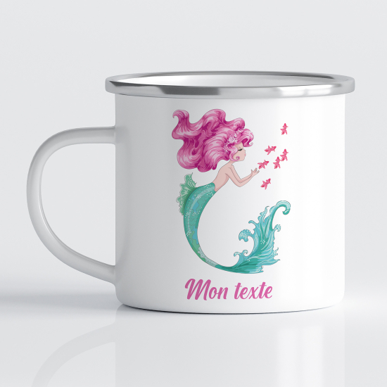 tazza smaltata personalizzata per Bambini - Sirena