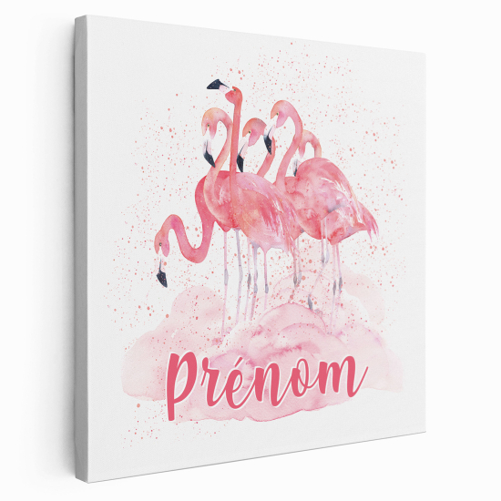 Tela per bambini personalizzata - Fenicotteri Rosa