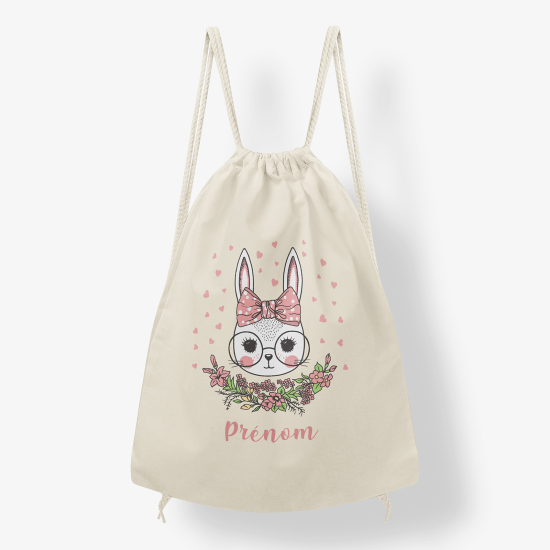 Zaino personalizzato con coulisse - Design coniglio