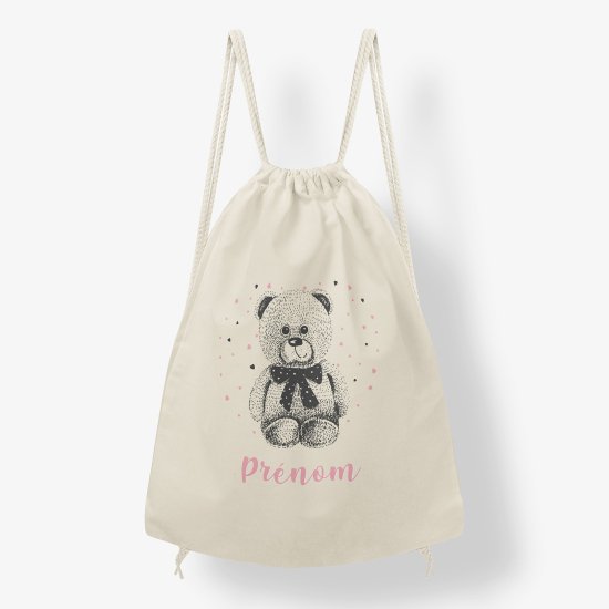 Zaino personalizzato con coulisse - Orso di peluche