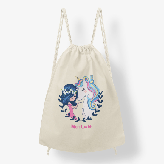 Zaino personalizzato con coulisse - Unicorno