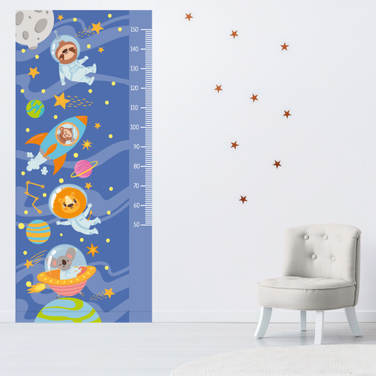 Adesivo Metro da parete per Bambini - Animali astronauti