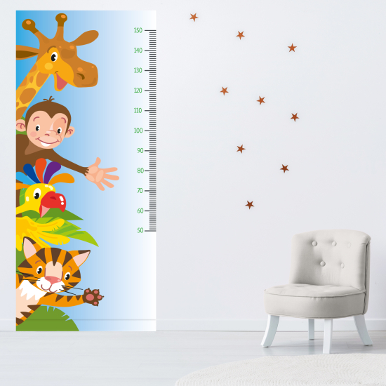Adesivo Metro da parete per Bambini - Animali della giungla