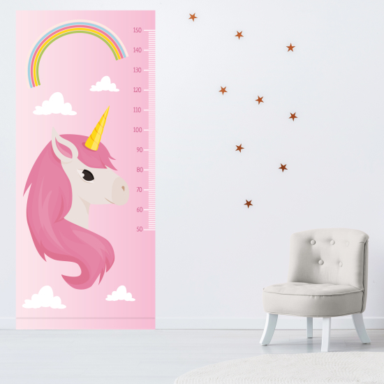 Adesivo Metro da parete per Bambini - Unicorni arcobaleno