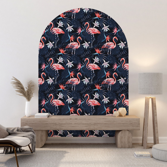 Adesivo Murale Arco - Fenicotteri rosa