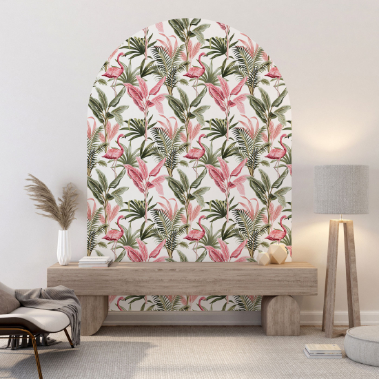 Adesivo Murale Arco - Fenicotteri rosa