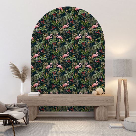 Adesivo Murale Arco - Fenicotteri rosa