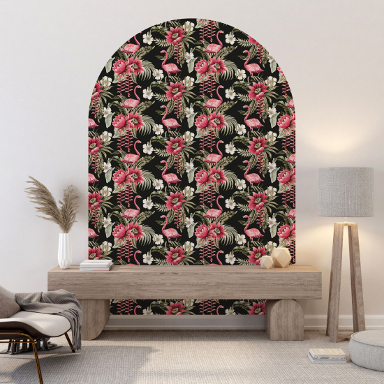 Adesivo Murale Arco - Fenicotteri rosa