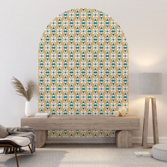 Adesivo Murale Arco - Fiori Mosaico