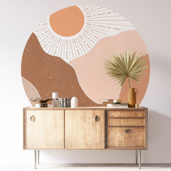 Adesivo Murale Cerchio / Rotondo - Paesaggio Boho
