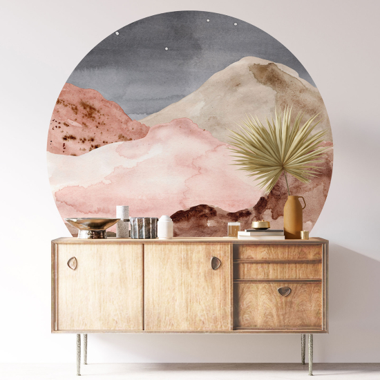 Adesivo Murale Cerchio / Rotondo - Paesaggio Boho
