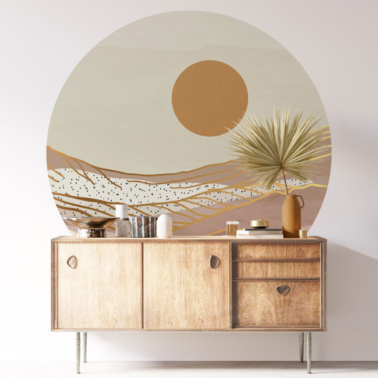 Adesivo Murale Cerchio / Rotondo - Paesaggio Boho