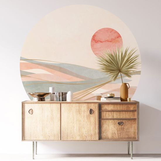 Adesivo Murale Cerchio / Rotondo - Paesaggio Boho