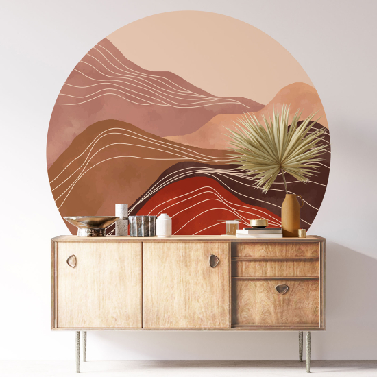 Adesivo Murale Cerchio / Rotondo - Paesaggio Boho