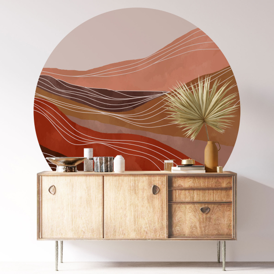 Adesivo Murale Cerchio / Rotondo - Paesaggio Boho