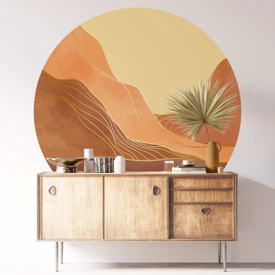 Adesivo Murale Cerchio / Rotondo - Paesaggio Boho