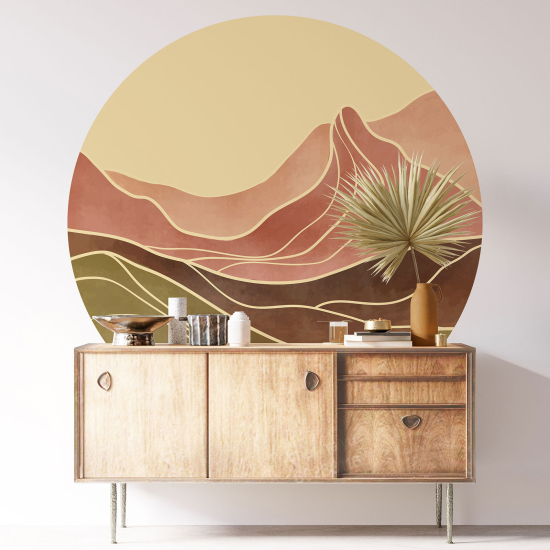Adesivo Murale Cerchio / Rotondo - Paesaggio Boho
