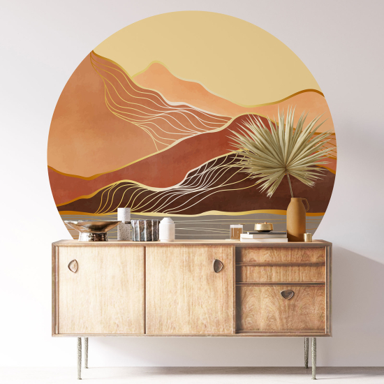 Adesivo Murale Cerchio / Rotondo - Paesaggio Boho
