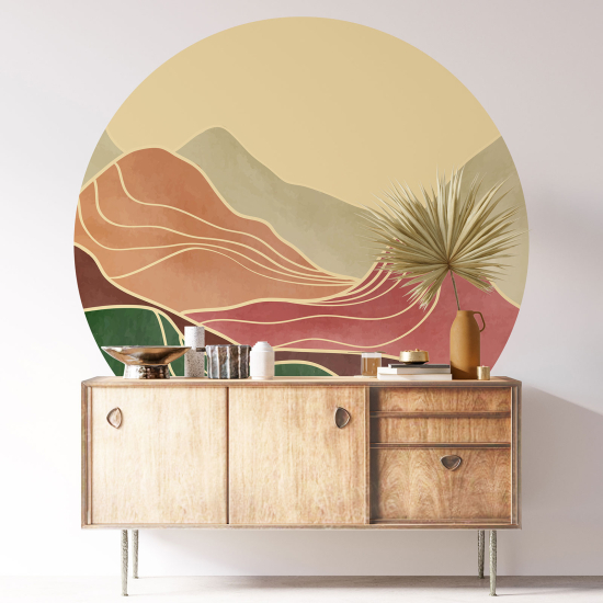 Adesivo Murale Cerchio / Rotondo - Paesaggio Boho