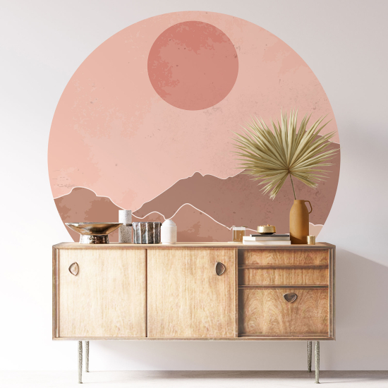 Adesivo Murale Cerchio / Rotondo - Paesaggio Boho