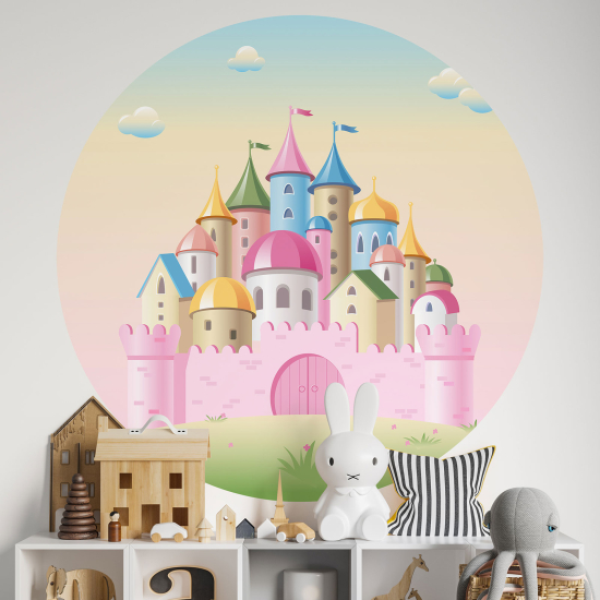 Adesivo Murale Cerchio / Rotondo per Bambini - Castello