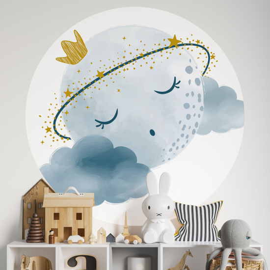 Adesivo Murale Cerchio / Rotondo per Bambini - Notte