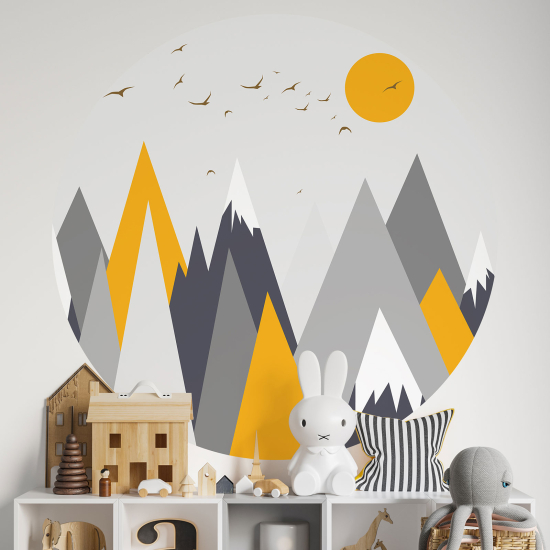 Adesivo Murale Cerchio / Rotondo per Bambini - Paesaggio