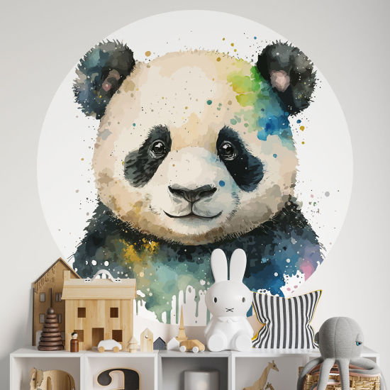 Adesivo Murale Cerchio / Rotondo per Bambini - Panda