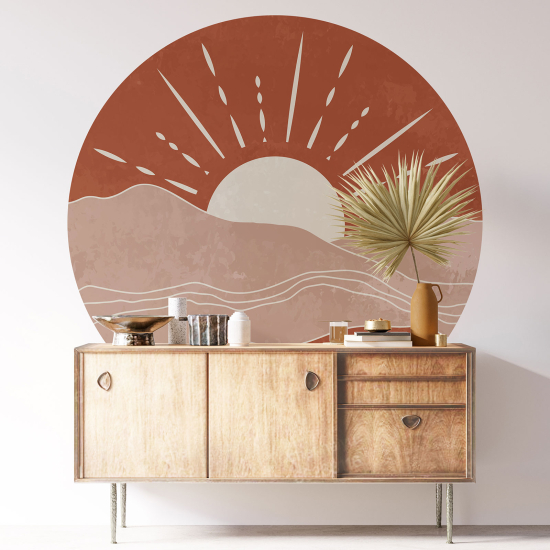 Adesivo Murale Cerchio / Rotondo - Sole Boho