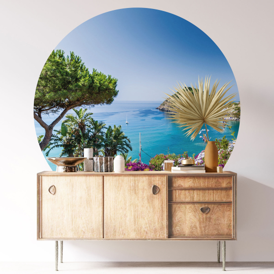 Adesivo Murale Cerchio / Rotondo - Vista Mare