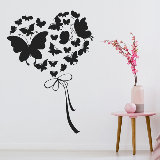 Adesivo Murale - Cuore Farfalle