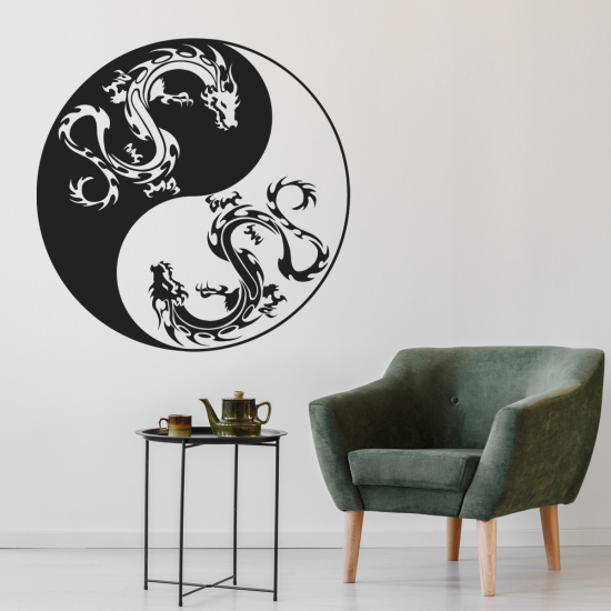 Adesivo Murale - Draghi Yin Yang