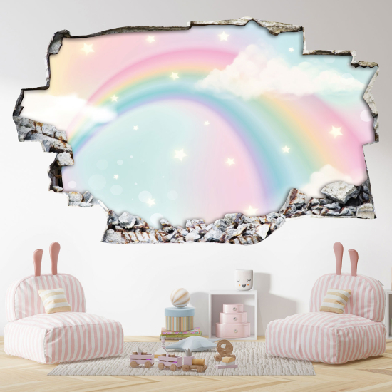 Adesivo murale effetto 3D - Arcobaleno