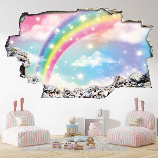 Adesivo murale effetto 3D - Arcobaleno