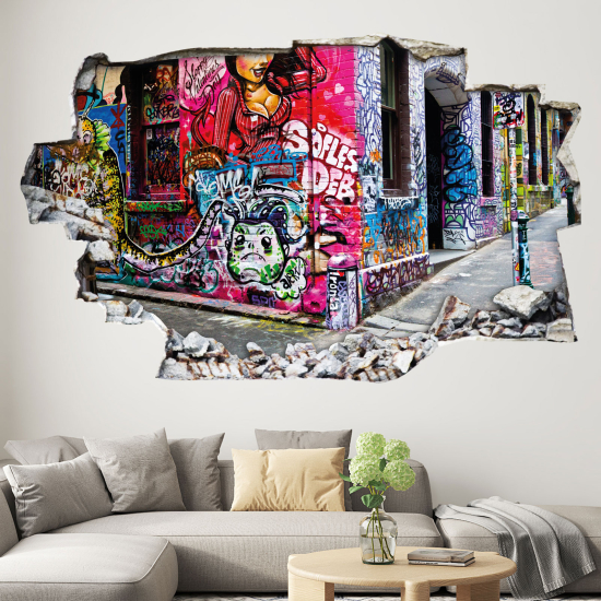 Adesivo murale effetto 3D - Arte Urbana