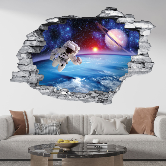 Adesivo murale effetto 3D - Astronauta