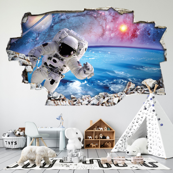Adesivo murale effetto 3D - Astronauta
