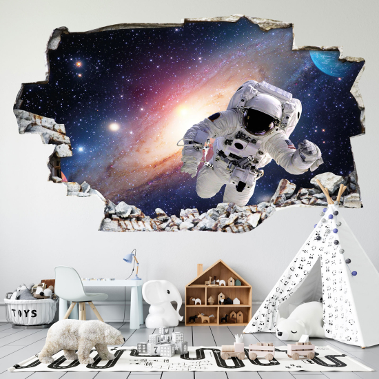 Adesivo murale effetto 3D - Astronauta