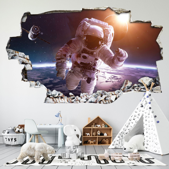 Adesivo murale effetto 3D - Astronauta