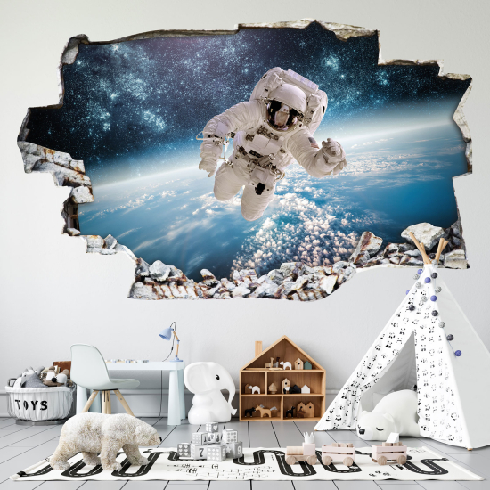 Adesivo murale effetto 3D - Astronauta