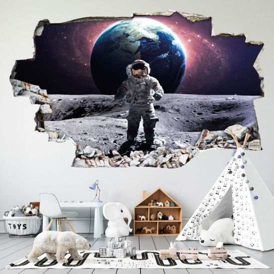 Adesivo murale effetto 3D - Astronauta