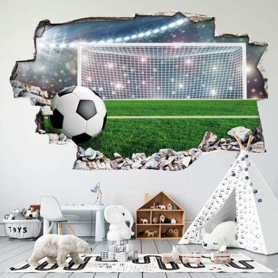 Adesivo murale effetto 3D - Calcio