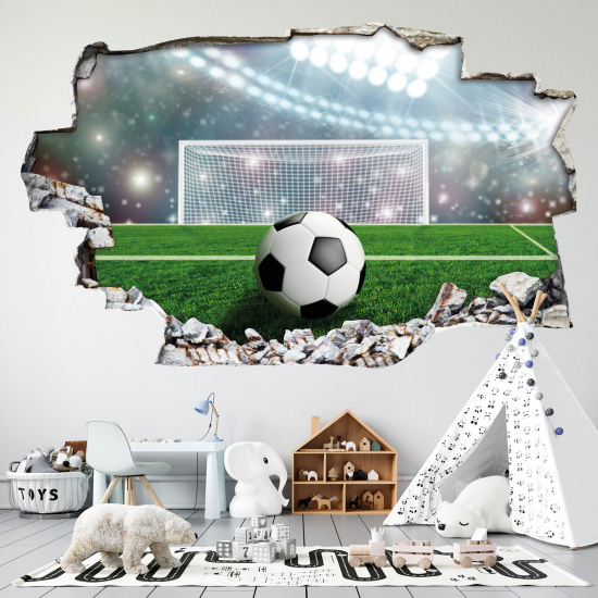 Adesivo murale effetto 3D - Calcio