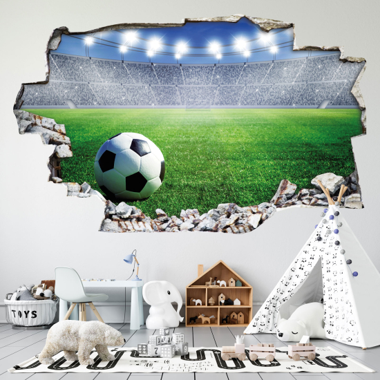 Adesivo murale effetto 3D - Calcio