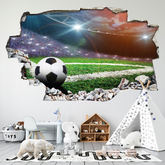 Adesivo murale effetto 3D - Calcio