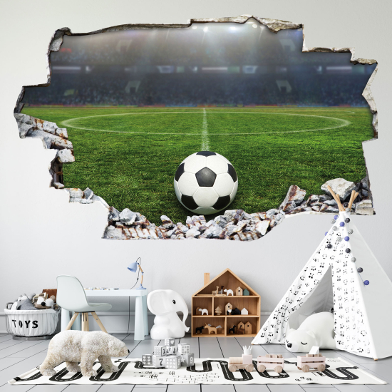 Adesivo murale effetto 3D - Calcio