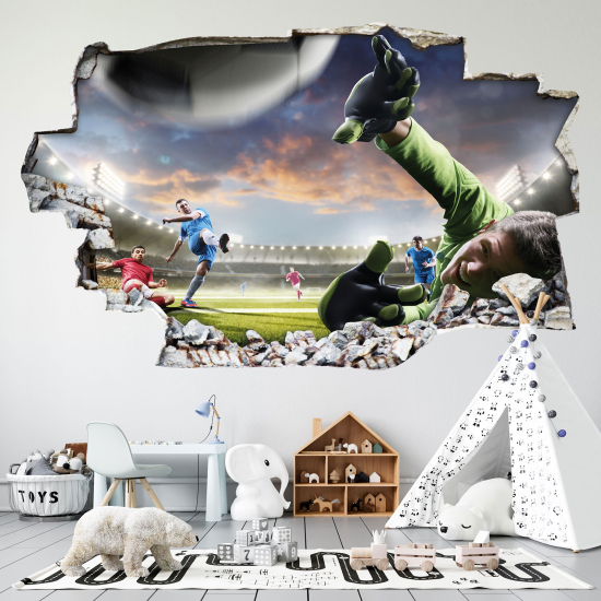 Adesivo murale effetto 3D - Calcio