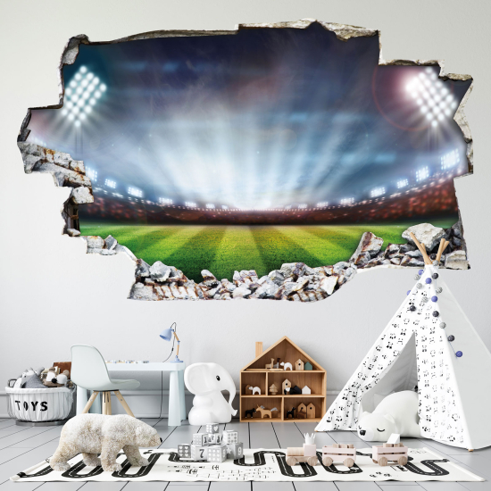 Adesivo murale effetto 3D - Campo da calcio