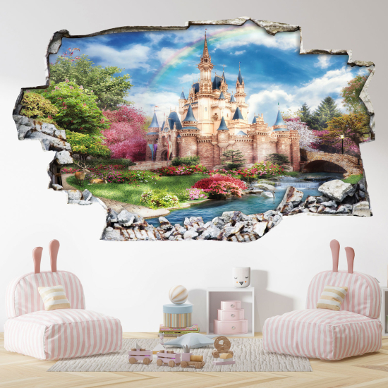 Adesivo murale effetto 3D - Castello