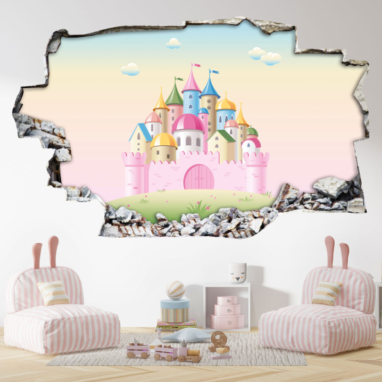 Adesivo murale effetto 3D - Castello